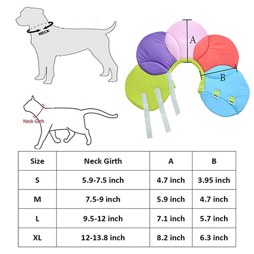 FOREYY Flower Pattern Recovery Pet Cone E-Collar for Cats and Small Dogs