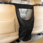 FOREYY Vehicle Pet Barrier with Mesh Openings, Storage Compartments and Durable Material- Black
