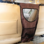 FOREYY Vehicle Pet Barrier with Mesh Openings, Storage Compartments and Durable Material-Brown